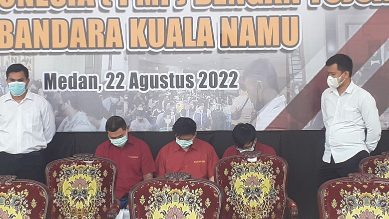 Tampang Tiga Tersangka Penyalur PMI Diduga Ilegal Yang Ditangkap Polda Sumut