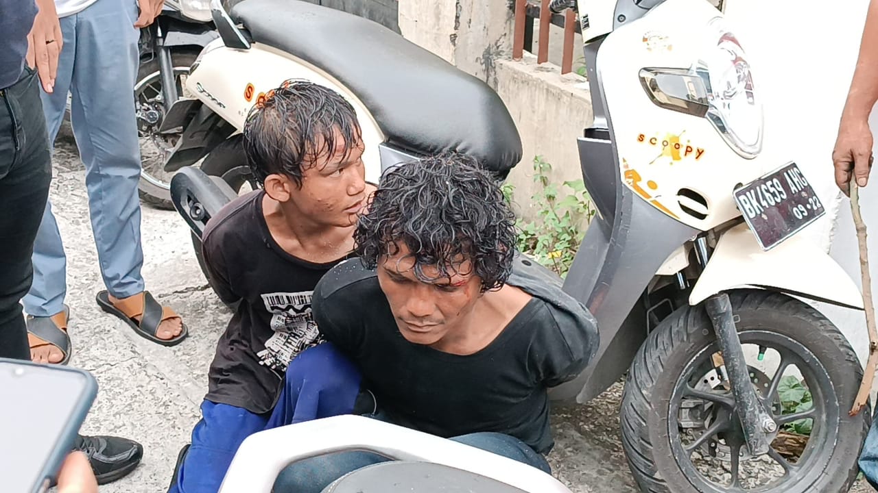 Dua Maling Perkakas Rumah Nyaris Babak Belur Dihajar Warga Medan