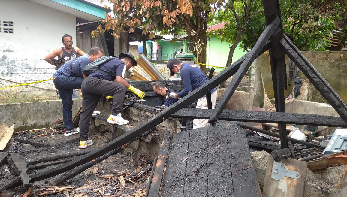 Rumah Warga Binjai Diduga Dibakar OTK, Tim Labfor Poldasu Identifikasi Lokasi