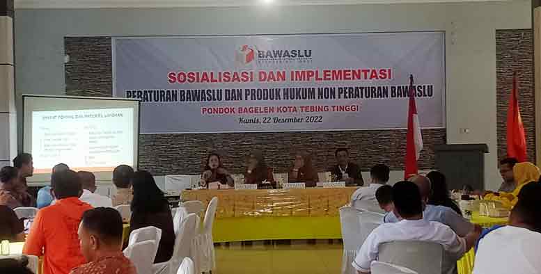 Bawaslu Tebing Tinggi Gelar Sosialisasi dan Implementasikan Peraturan dan Produk Hukum Non Peraturan
