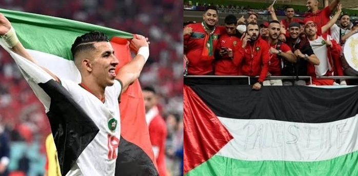 Suporter dan Tim Maroko Kibarkan Bendera Palestina, Diplomat Israel Geram