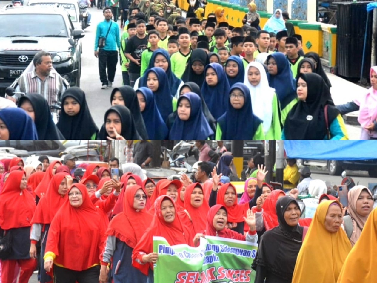 Ribuan Warga Muhammadiyah di Sidimpuan Meriahkan Gerak Jalan Santai Jelang Muswil Ke-13