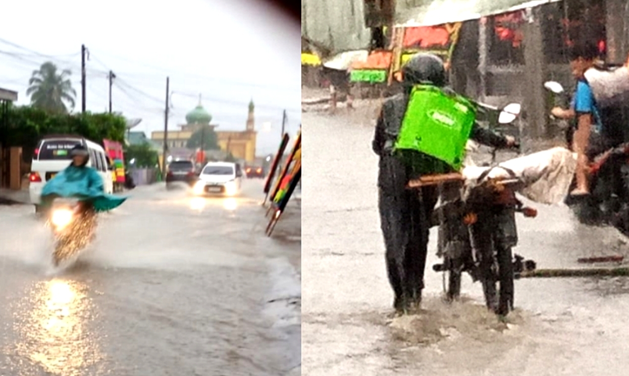 Hujan Sebentar, Sejumlah Ruas Jalan di Sidimpuan Direndam Banjir