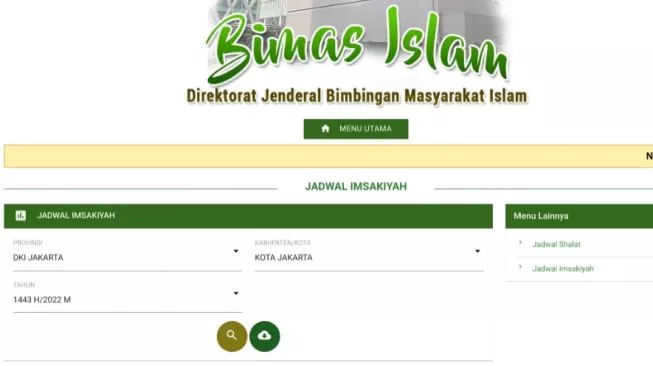 Link dan Cara Cek Jadwal Imsakiyah Ramadhan 2023 Kemenag