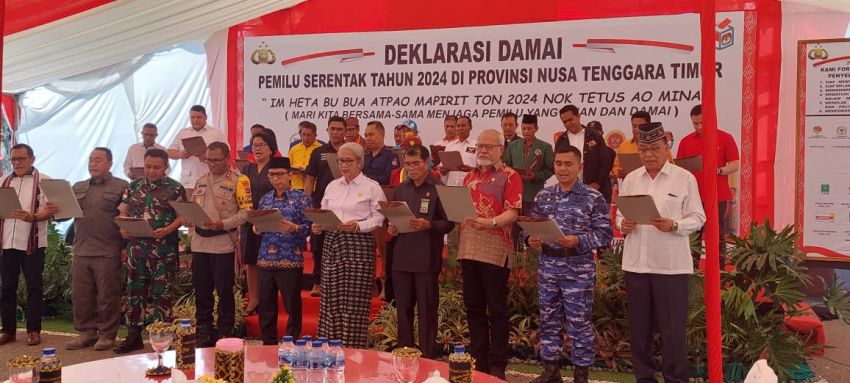 Aparat Keamanan, Penyelenggara dan Peserta Pemilu di NTT Deklarasikan Pemilu Damai