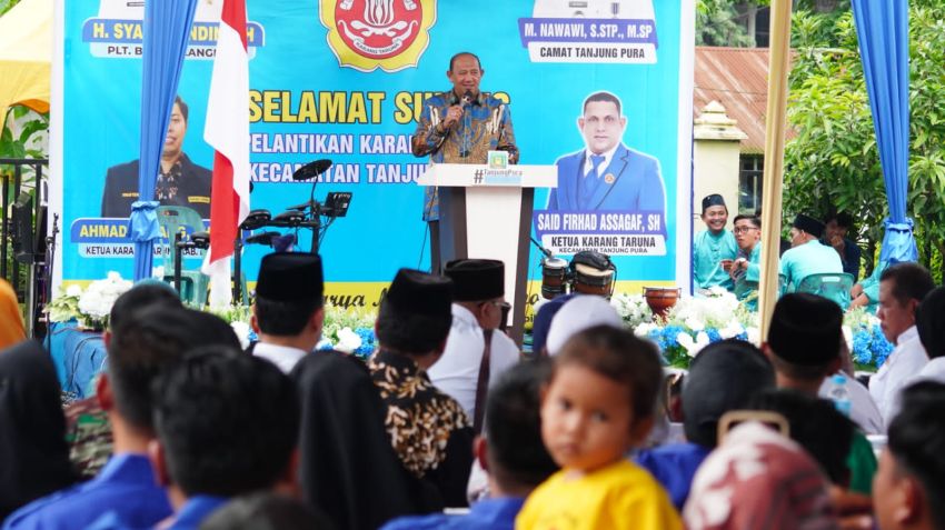 Dipelantikan Tanjung Pura, Ahmad Senang: Karang Taruna Tidak Boleh Melupakan Ayah Kandung "Syah Afandin"