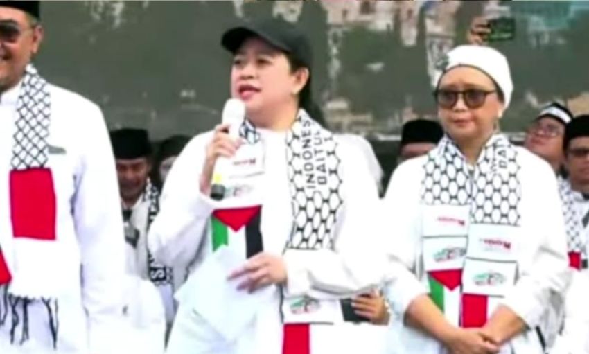 Puan Maharani Disoraki "Matiin Mic-nya?" Saat Berpidato Aksi Bela Palestina