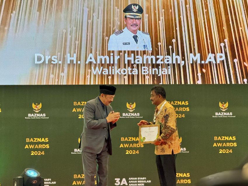 Wujud Kepeduliannya, Wali Kota Binjai Terima Penghargaan Baznas Award 2024