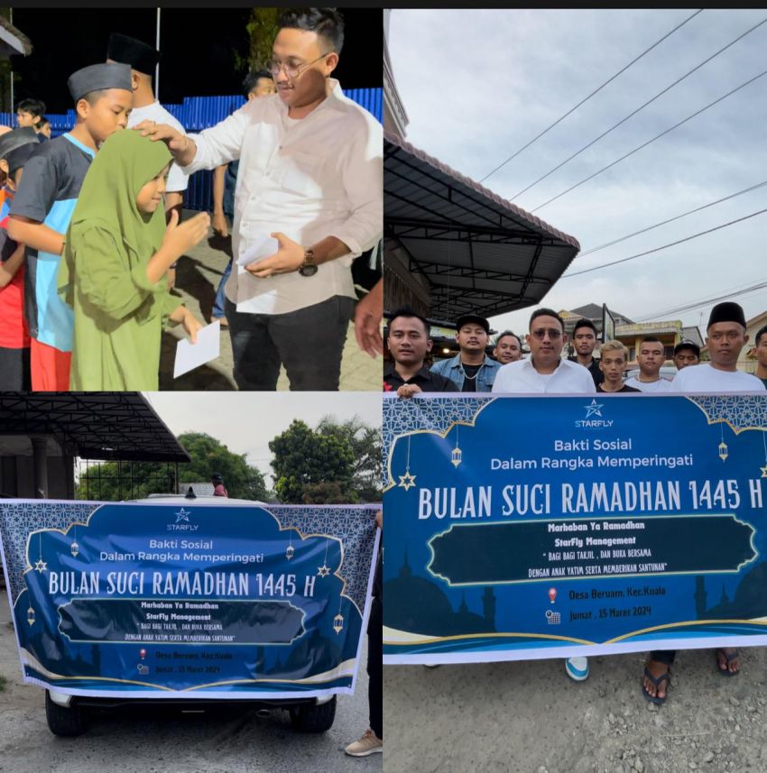 Jum’at Berkah, Managemen Star Fly Bagi Takjil dan Buka bersama Anak Yatim