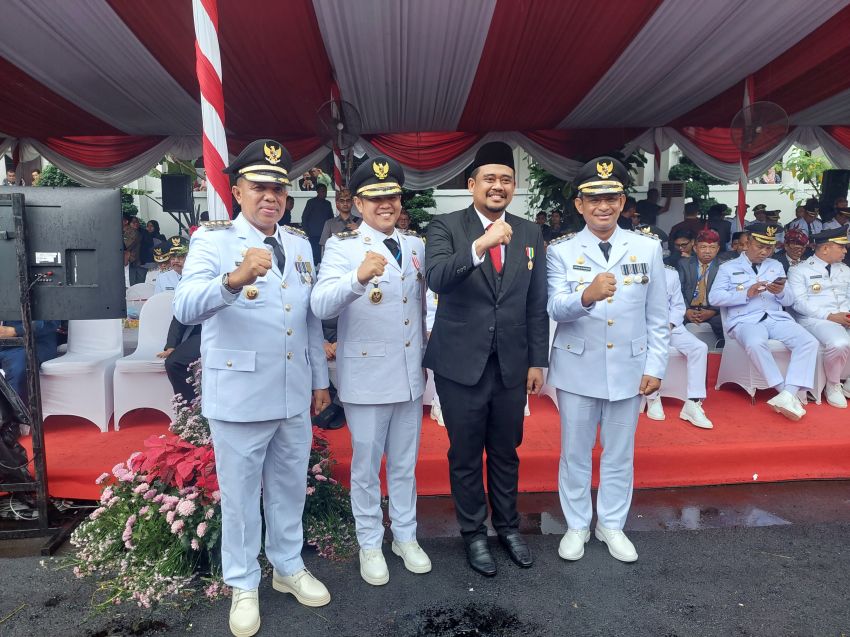Pj. Bupati Langkat Faisal Hasrimy ikuti Upacara Hari OTDA XXVIII tahun 2024 di Surabaya