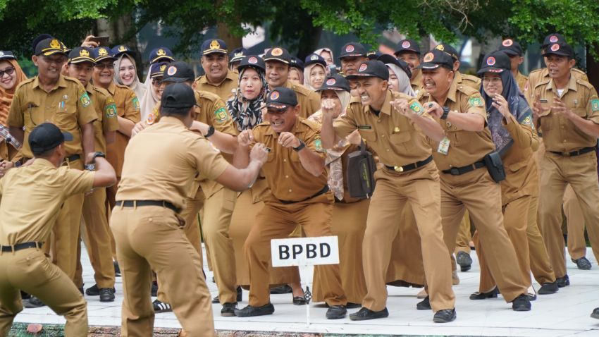 Sekda Langkat Amril Pimpin Apel Gabungan Pemerintah Kabupaten Langkat