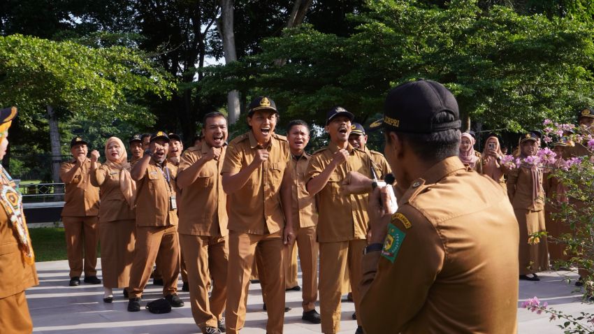 Pj. Bupati Langkat diwakili Sekda Amril dalam Apel Gabungan, Mengajak Masyarakat Sukseskan Budidaya Udang