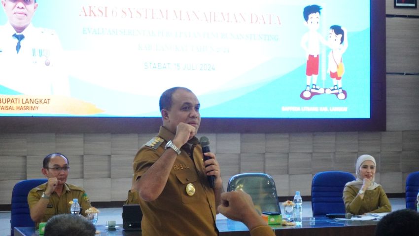 Pj Bupati Langkat Dorong Sinergitas antar OPD dalam Evaluasi Penurunan Stunting 2024