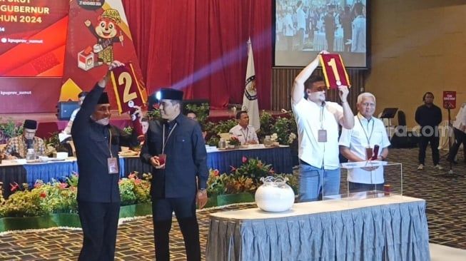 Pengundian Nomor Urut Pilgub Sumut: Bobby-Surya Dapat Nomor 1, Edy-Hasan Nomor 2