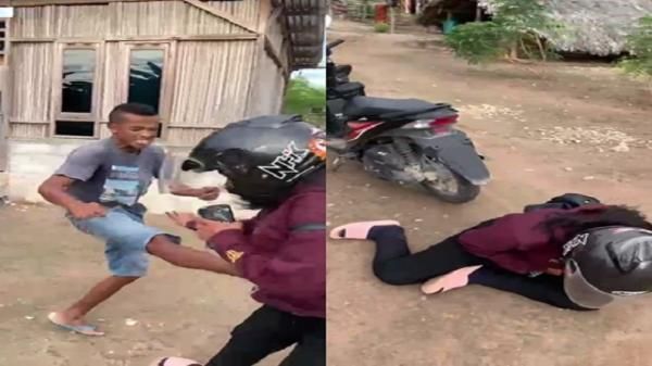 Seorang Pria di Kabupaten TTS Viral Tendang Perempuan Petugas Koperasi