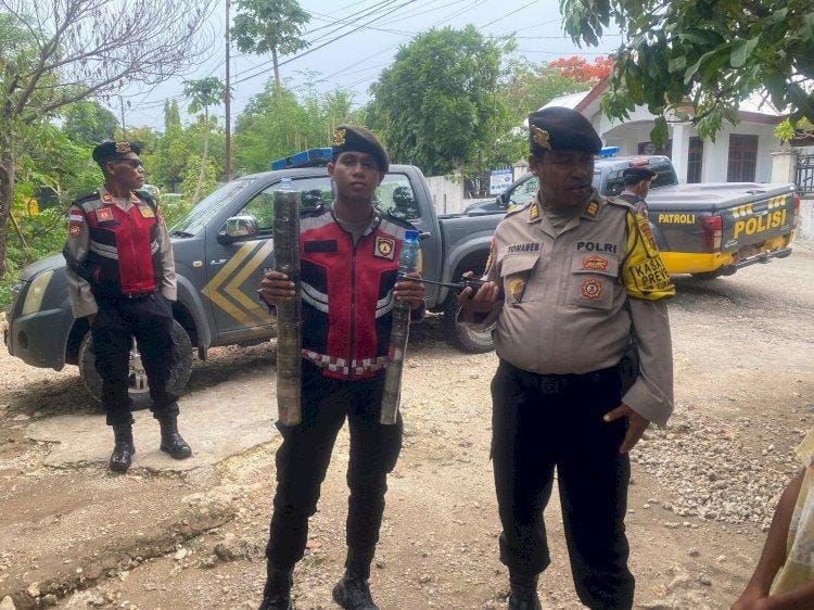 Polresta Kupang Kota Tertibkan Meriam Tradisional