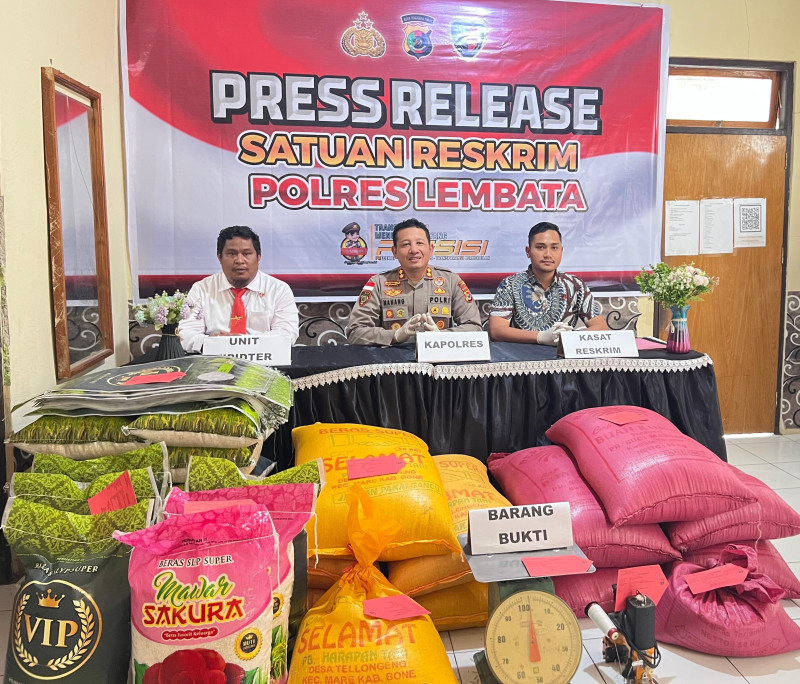 Tukar Beras Merk Premium Dengan Merk Biasa, Pedagang di Lembata-NTT Diamankan Polisi