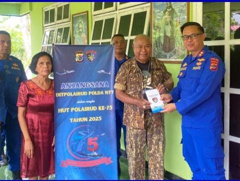 Songsong HUT Ke-75, Polairud Polda NTT Anjangsana Ke Sejumlah Purnawirawan