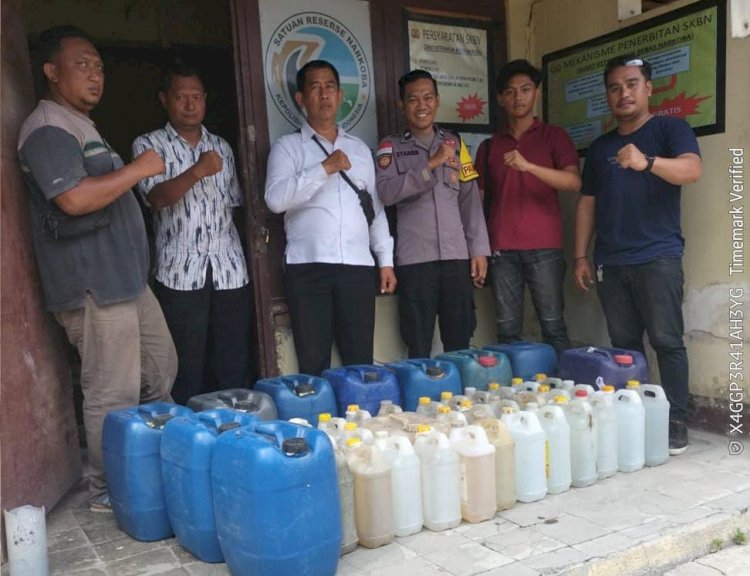 Dua Hari Operasi, Polres Sumba Timur Amankan Ribuan Liter Miras Tradisional