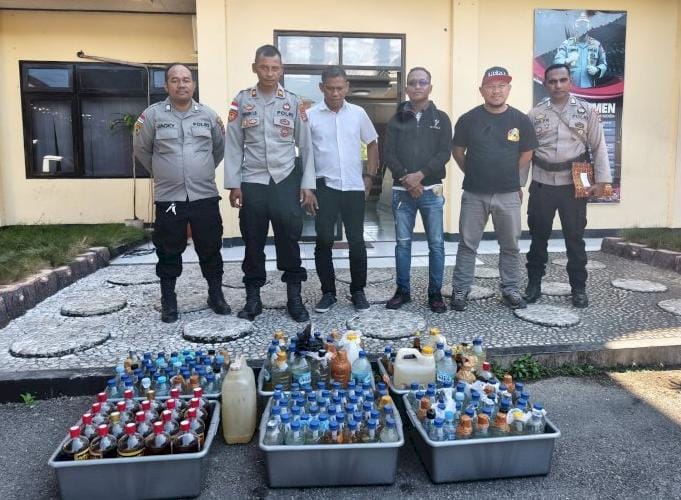 Polresta Kupang Kota Sita 1,2 T9n Miras Ilegal dalam Kurun Waktu Empat Bulan