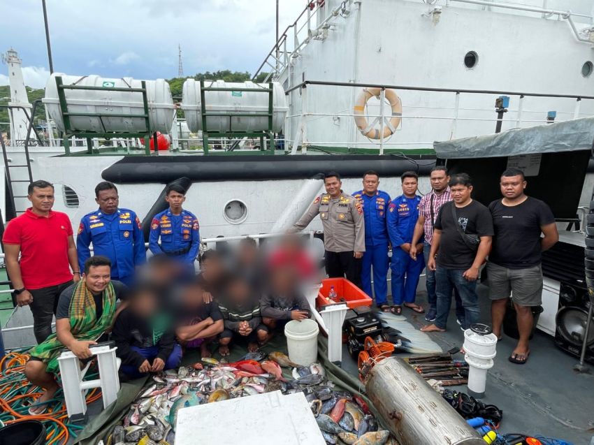 Polisi Amankan Delapan Orang Nelayan di Labuan Bajo Saat Tangkap Ikan dengan Kompresor