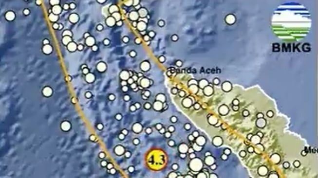 Aceh Diguncang Gempa Magnitudo 4,3