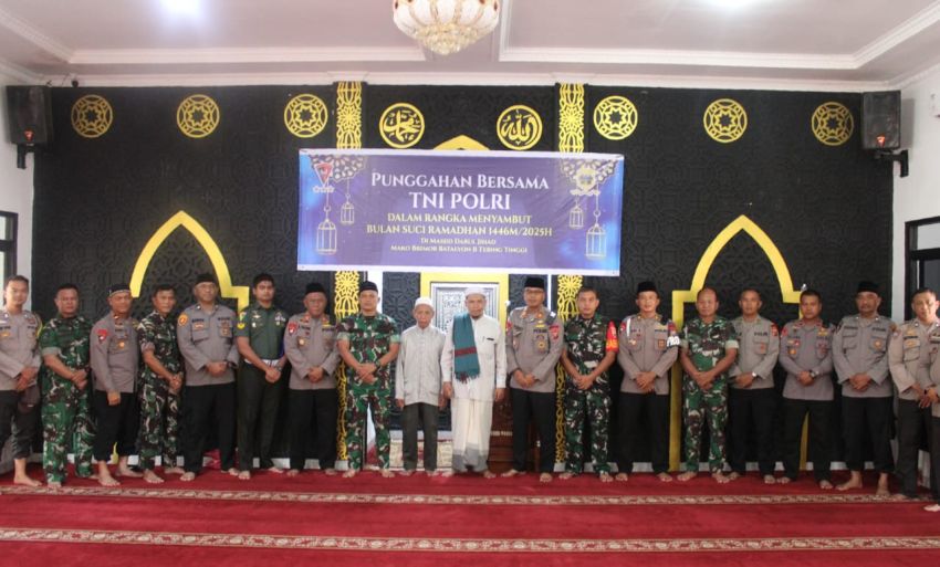 Sinergitas TNI-Polri Jelang Bulan Suci Ramadhan 1446 H, Sub Brimob B Polda Sumut Tebingtinggi Gelar Acara Punggahan Bersama