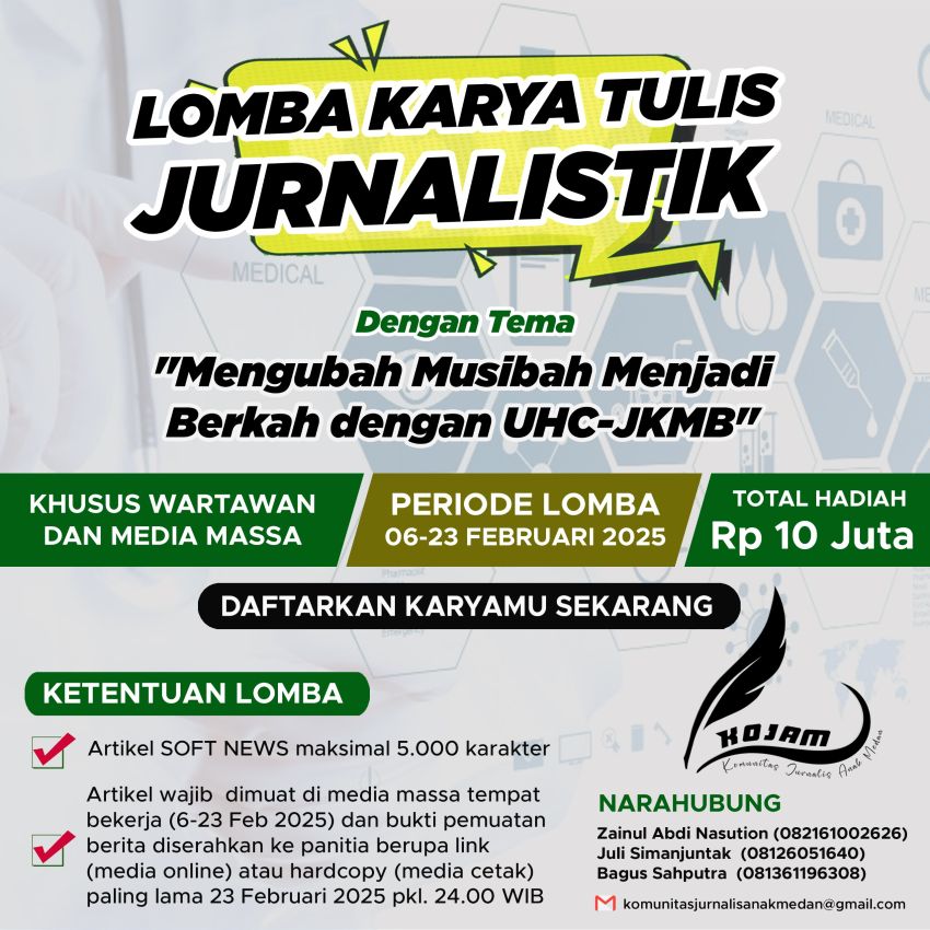 Kojam Gelar Lomba Karya Tulis Jurnalistik Berhadiah Total Rp10 Juta