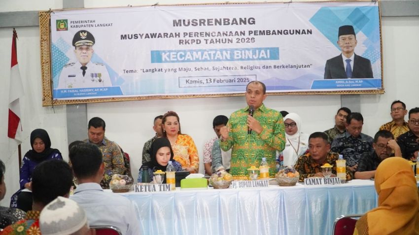 Pj. Bupati Langkat Buka Musrenbang Kecamatan Binjai: Prioritaskan Pembangunan dan Doakan Pemimpin Terpilih