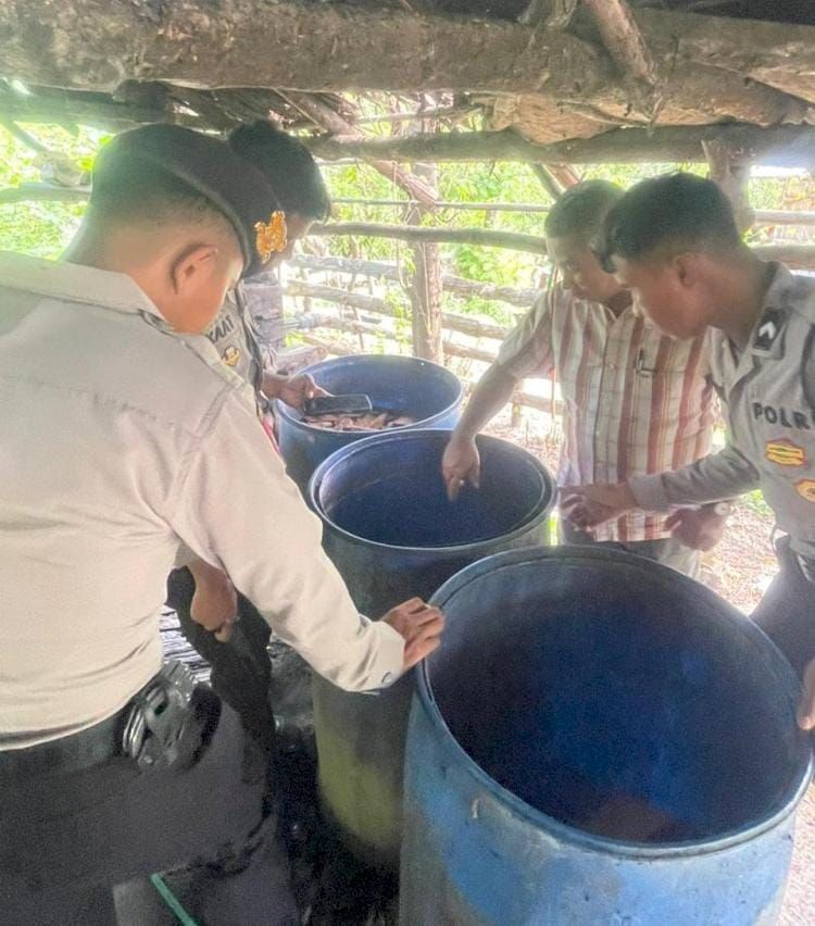 Hari Pertama Operasi Pekat Turangga 2025, Polres Kupang Tertibkan Tempat Penyulingan Miras Tradisional