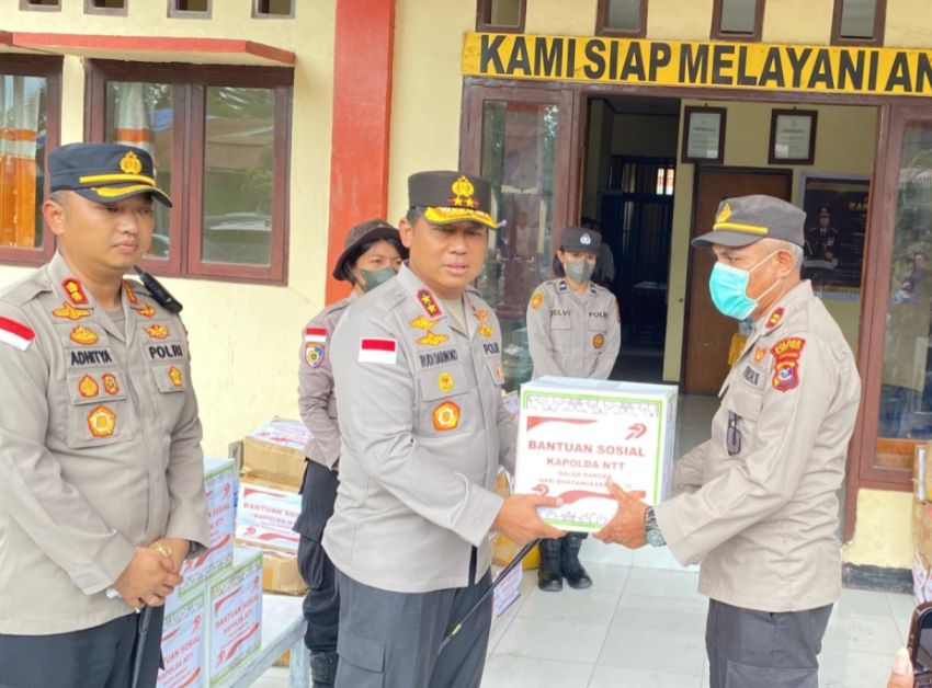 Kapolda NTT Tinjau Polsek Wulanggitang Dan Lokasi Terdampak Erupsi