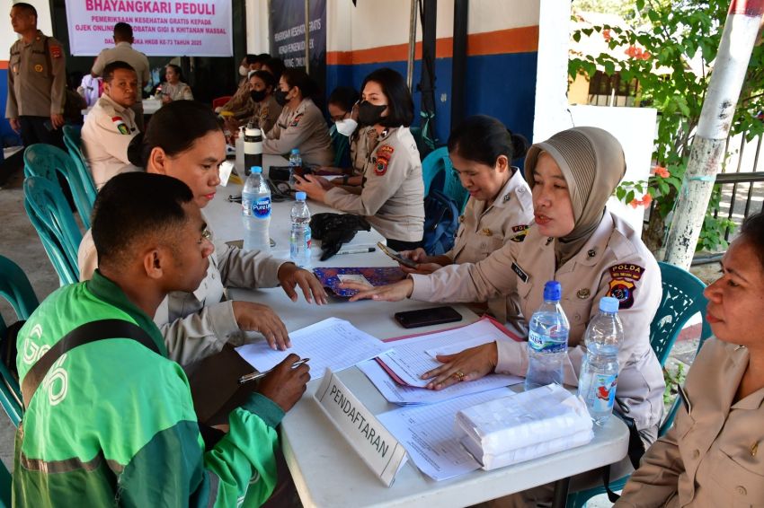 Jelang Hari Bhayangkara Ke-79, Polda NTT Layani Kesehatan Ojek Online