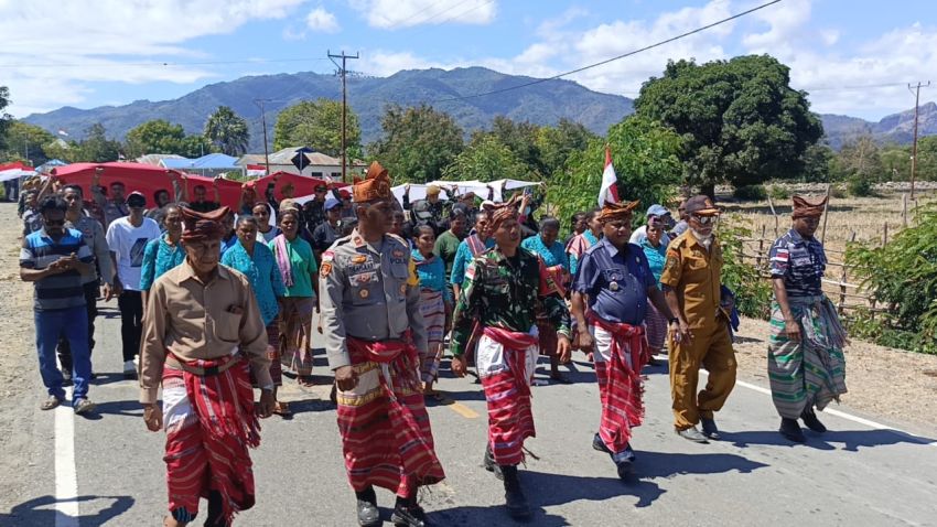 2.025 Bendera Merah Putih Dipasang Warga di Perbatasan Oecusi RDTL-Amfoang Timur