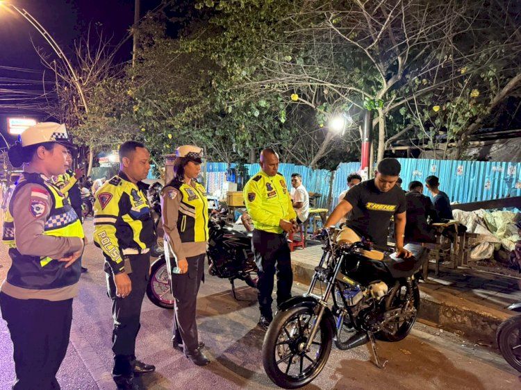 Belasan Sepeda Motor Terlibat Balapan Liar dan Pakai Knalpot Racing Diamankan Satlantas Polresta Kupang Kota