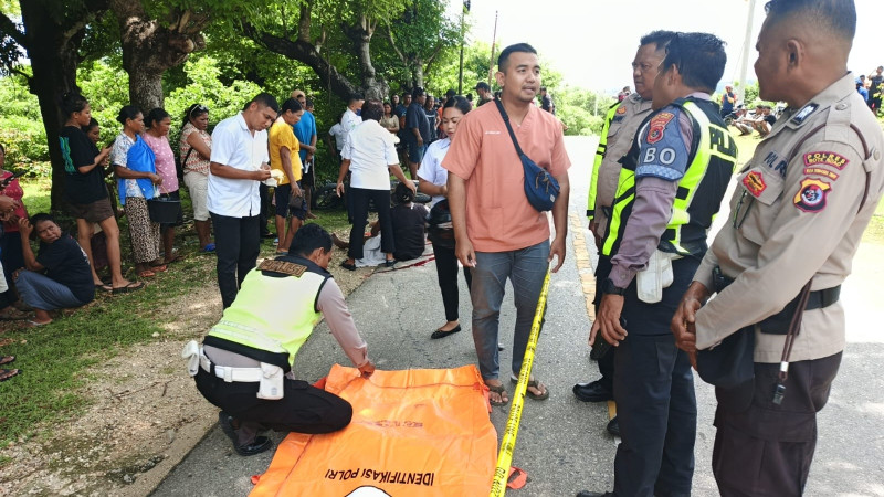 Sepeda Motor Tabrakan Dengan Dump Truk, Ibu Dan Balita di Rote Ndao Tewas Ditempat