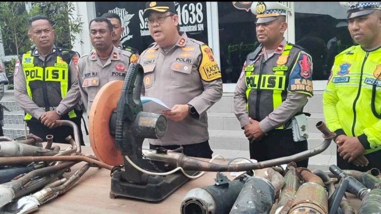 Polres Ende Musnahkan Puluhan Knalpot Brong