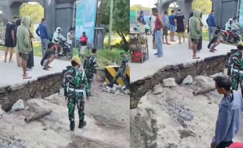 Jembatan di Jalan Timor Raya Naibonat Ambruk