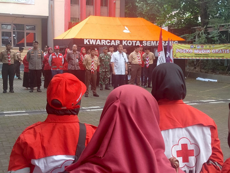 Gandeng Kwarcab Pramuka dan sejumlah Stakeholder, PMI Kota Semarang Dirikan Posko Mudik Lebaran 2026