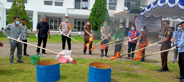 Kasus Berkekuatan Hukum Tetap, Puluhan Barang Bukti Dimusnahkan Kejaksaan Negeri Belu